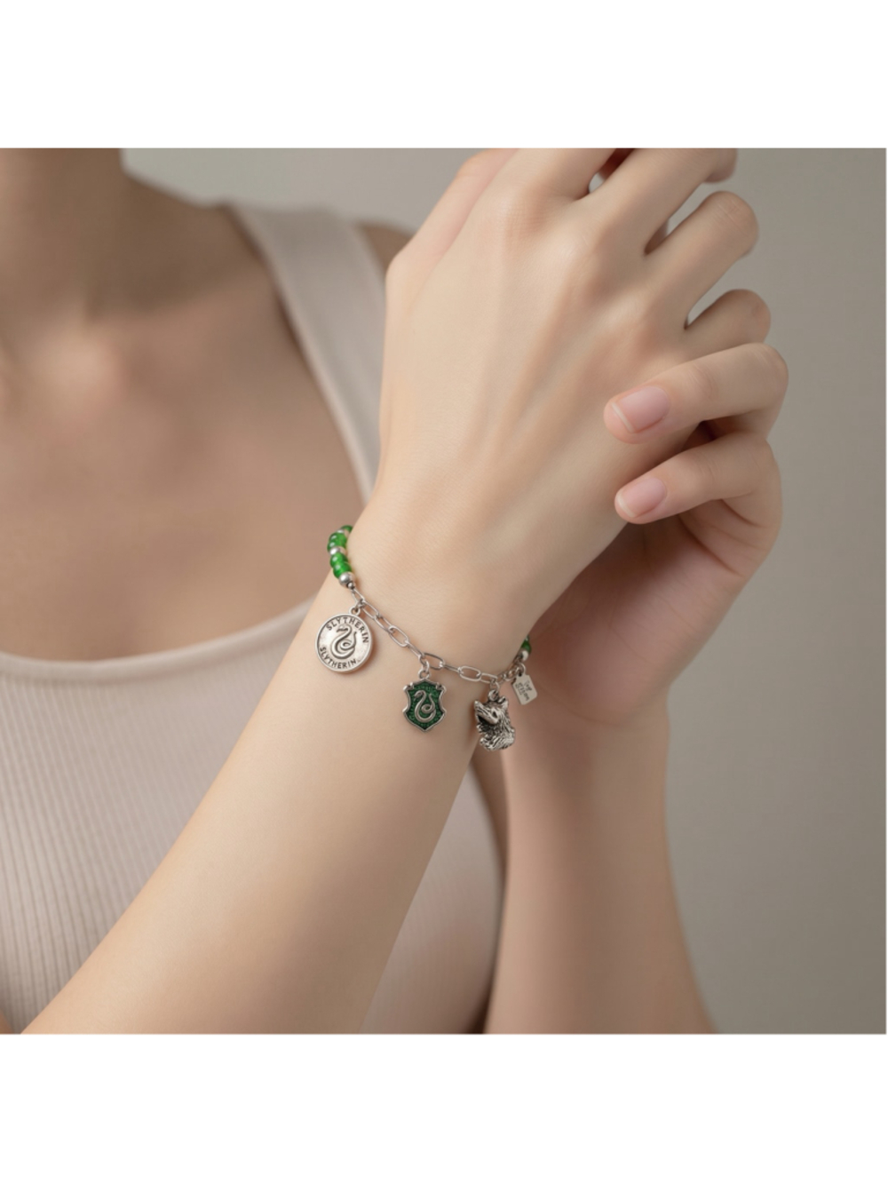 Noble Collection Lumos Slytherin Charm Bracelet HARRY POTTER vintage